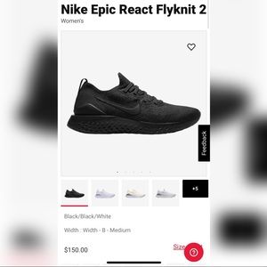 Brand NEW Nike Epic React Flyknit Sneakers